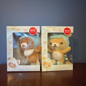 Rilakkuma Chairoikoguma Magnetic Base Dino Hat Plush Set Round1